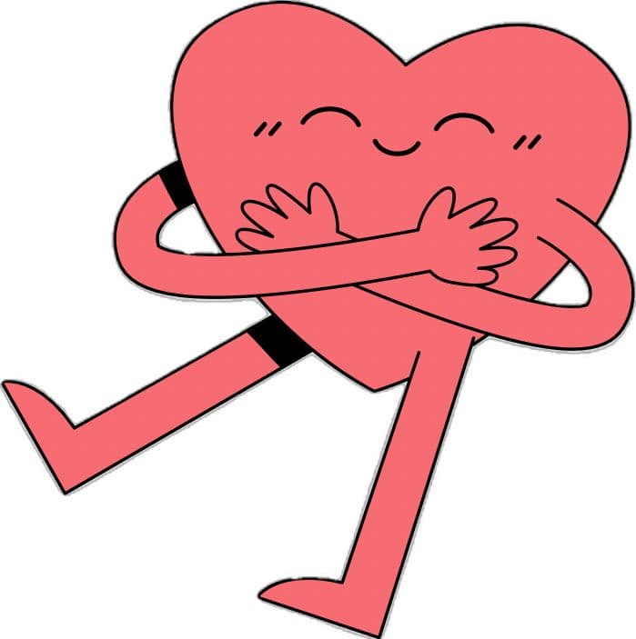Illustration d'un cœur qui s'enlace lui-même, évoquant l'amour de soi